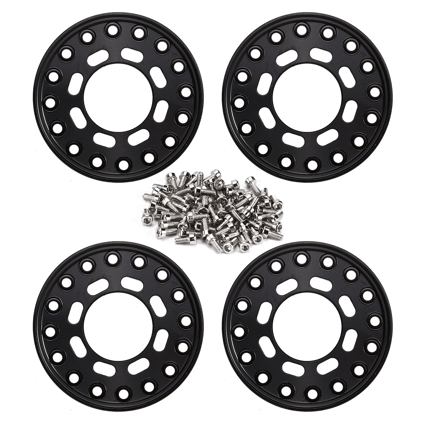 INJORA 4PCS Anello Beadlock esterno in alluminio CNC per cerchi da 1.0 "1/24 RC Crawler Car Axial SCX24 AX24 Aggiornamento