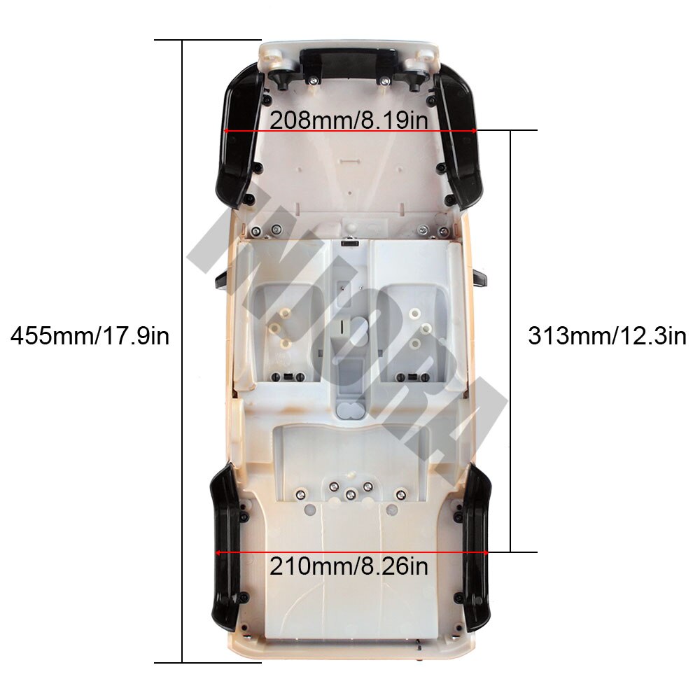 INJORA Carrozzeria carrozzeria smontata da 12,3 pollici 313 mm per 1/10 RC Crawler Axial SCX10 e SCX10 II 90046 90047 Jeep Wrangler