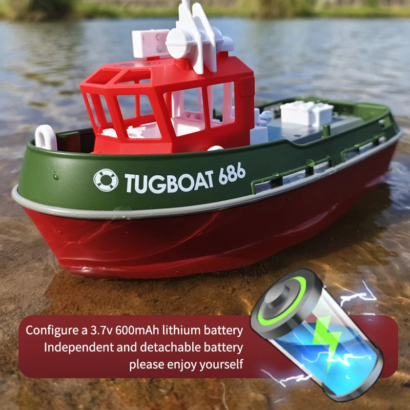 JIKEFUN 686 Rc Boat 2.4G 1/72 Remote Control Tugboat