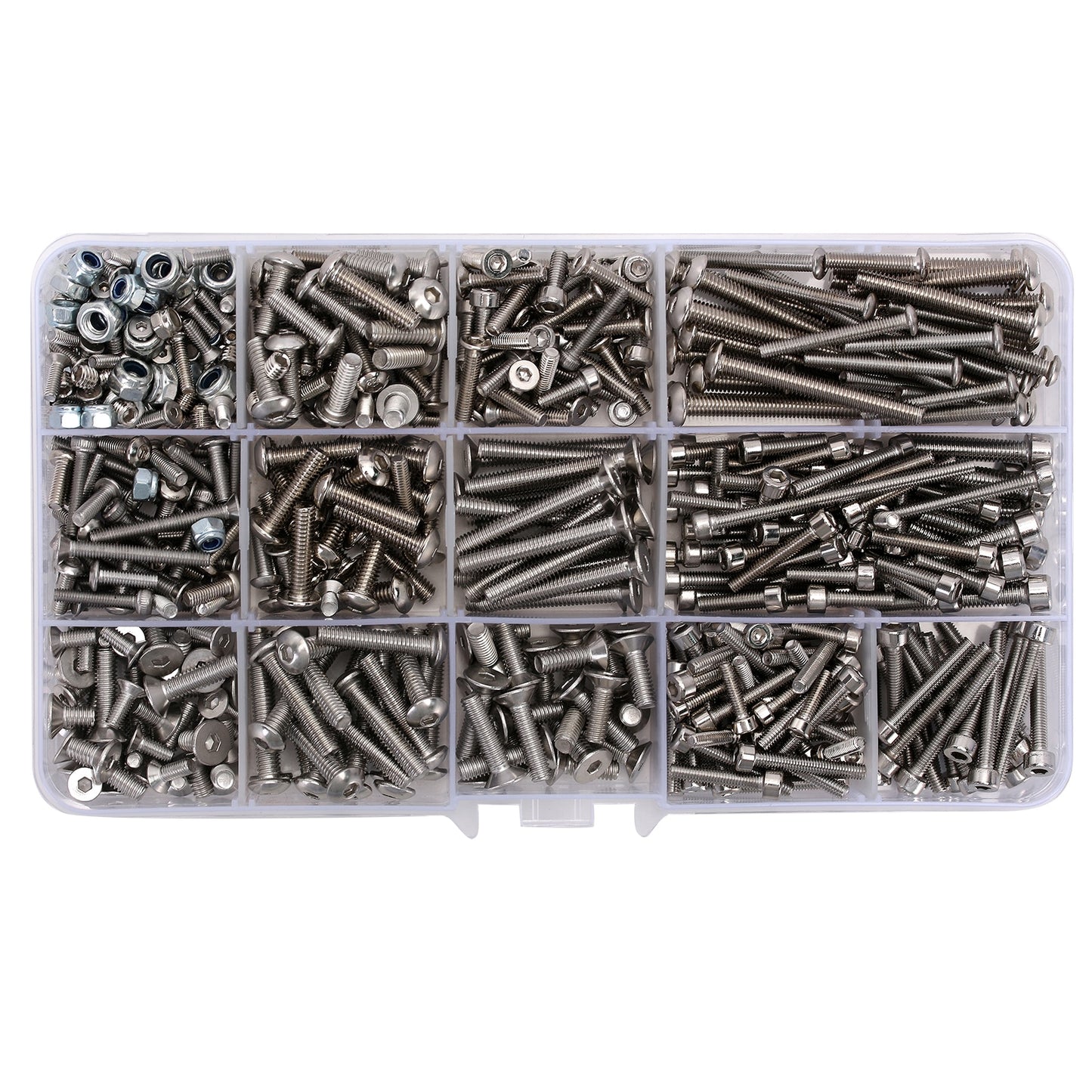 INJORA Hardened Stainless Steel Screws Nuts Kit with Box for 1/8 Scale