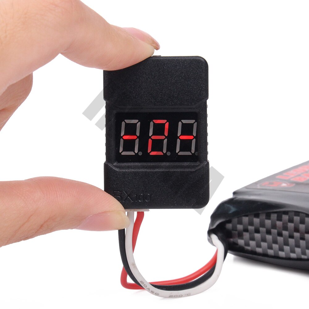 1PCS INJORA BX100 1-8S Low Voltage Buzzer Alarm Lipo Battery Voltage Indicator Tester for RC Car Battery Voltage Checker