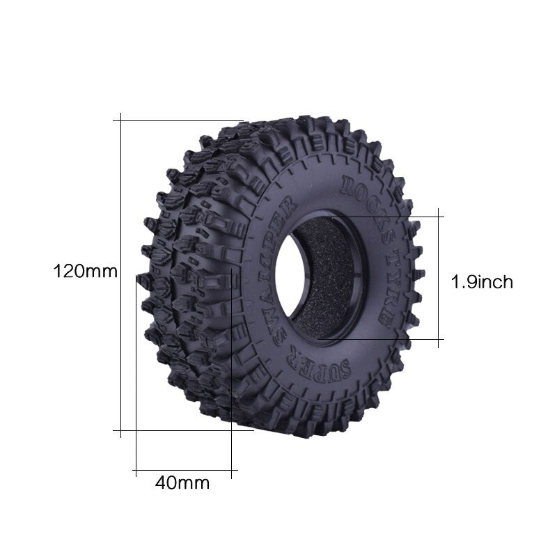 4 Stuks 1.9 Inch Rc Auto Wielen Banden Rubber Rotsen Crawler Band Voor 1/10 Traxxas Redcat Axiale SCX10 RC4WD D90 TF2 Tamiya