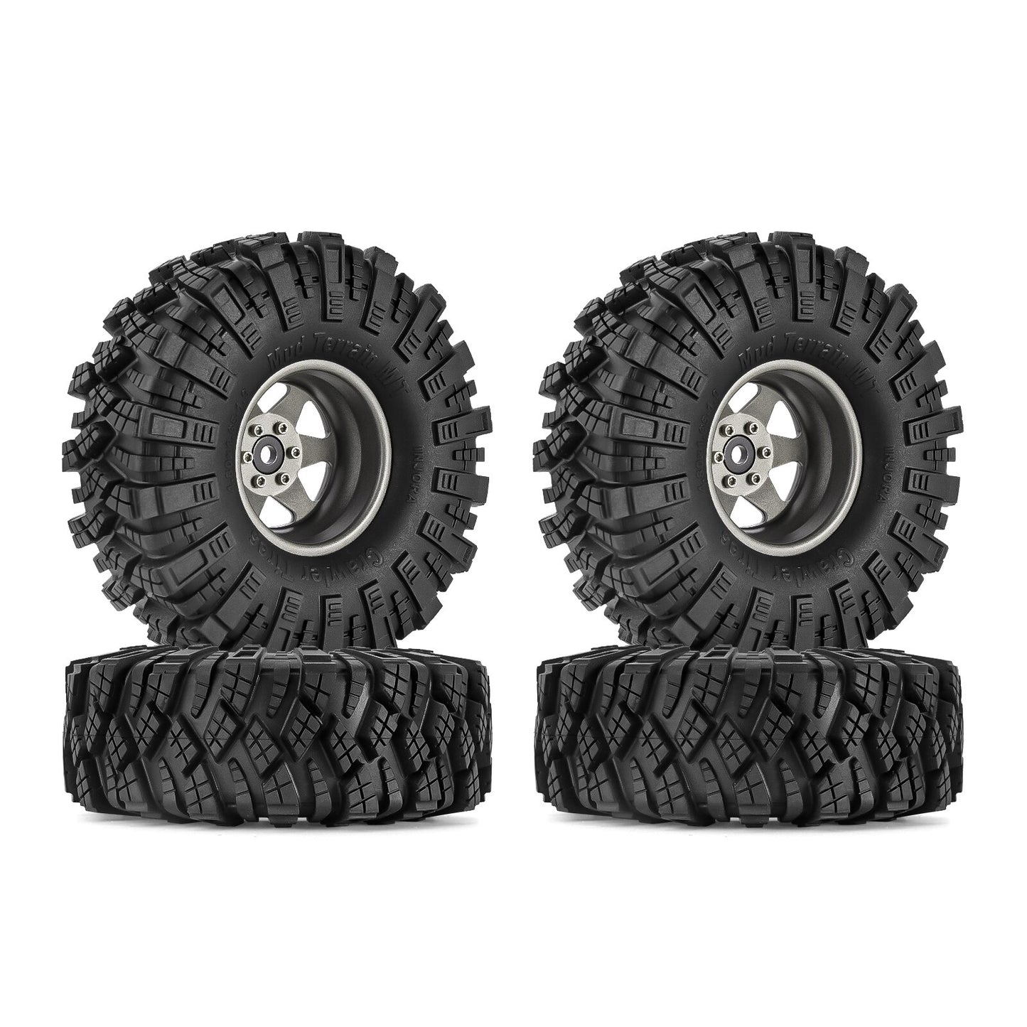 INJORA Offset -8.9mm 1.9" Beadlock Wheel Rim Fango Pneumatici Set per 1/10 RC Crawler Car Axial SCX10 90046 UTB18 TRX4 (W1948-T1912)