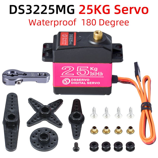 25KG Servo Waterdichte RC Servo 1/10 RC Stuurservo Metal Gear Servo met hoog koppel voor 1/8 1/12 RC Auto's Crawler Buggy Robots