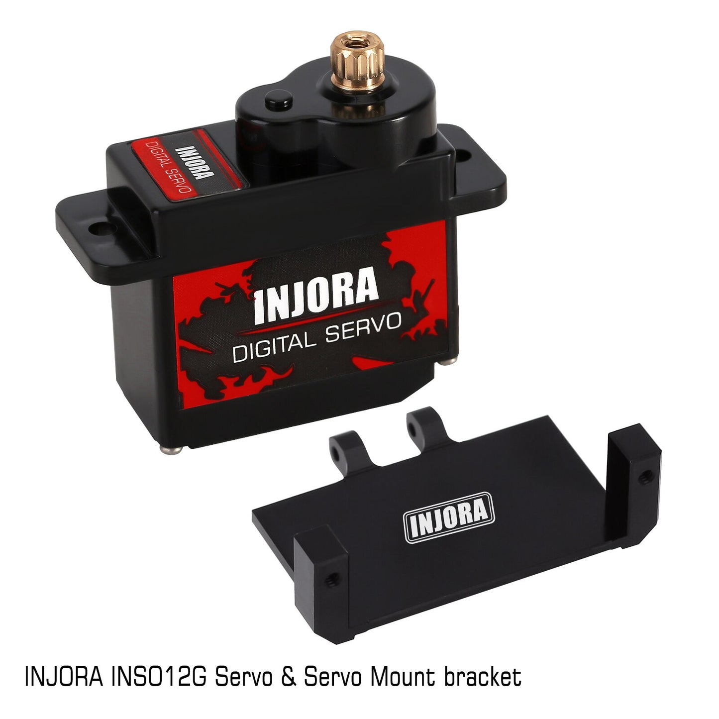 INJORA INS012G 12g Digital Servo with Mount &amp; 15T Metal Arm for RC Car Model Axial SCX24 AX24 Upgrade Parts