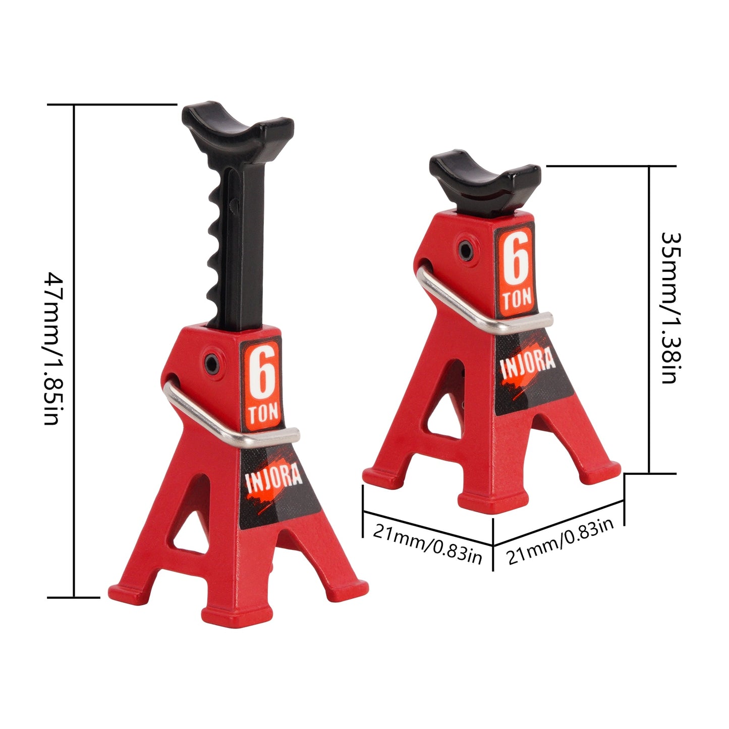 INJORA Metal Adjustable Mini Jack Stands