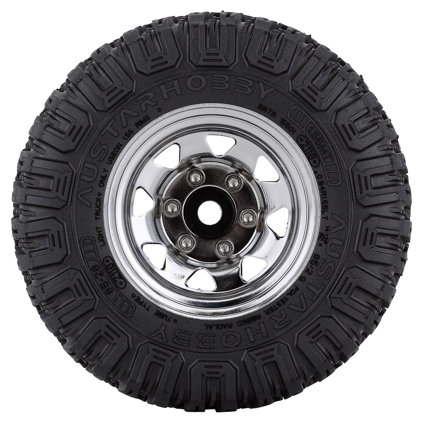 INJORA 85*28MM 1.55" Beadlock Wheel Rim Tire Set