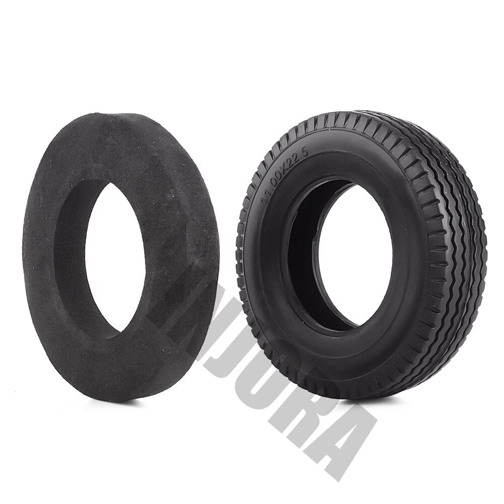 INJORA 4Pcs Rubber Tyres Wheel Tires With Sponge for 1:14 Tamiya Tractor RC Car Truck