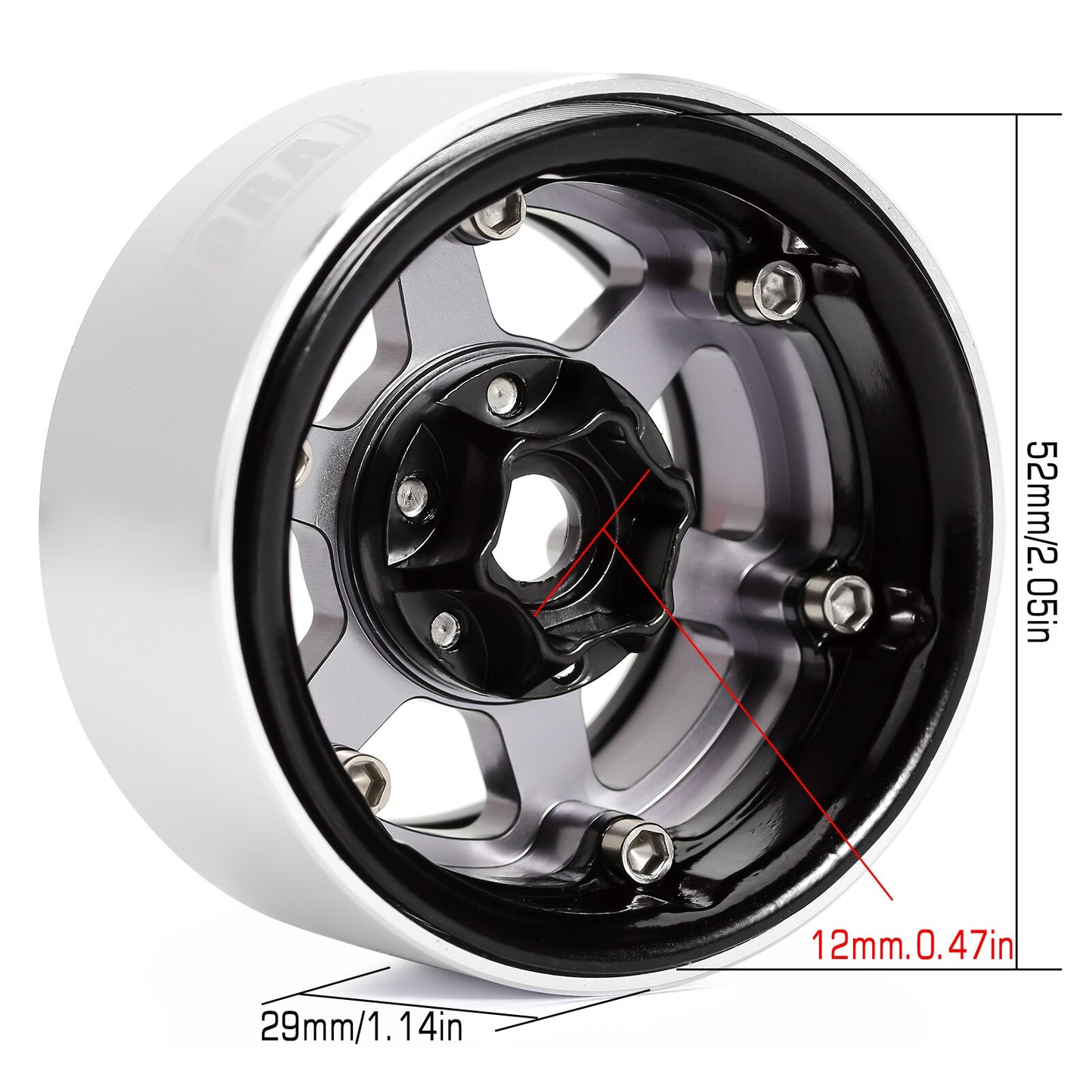 INJORA CNC in alluminio a 6 raggi 1.9" mozzo per cerchione Beadlock per 1/10 RC Crawler Car Axial SCX10 Redcat Gen8 TRX4 VS4-10 (W1947)