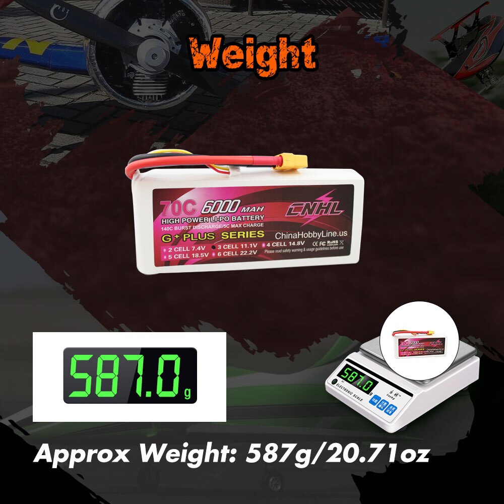 CNHL Lipo 3S 11.1V Batterij 6000mAh 70C G + PLUS Met XT90 Plug Voor RC Auto Vliegtuig helikopter Jet Edf Speedrun Truck Buggy Truggy