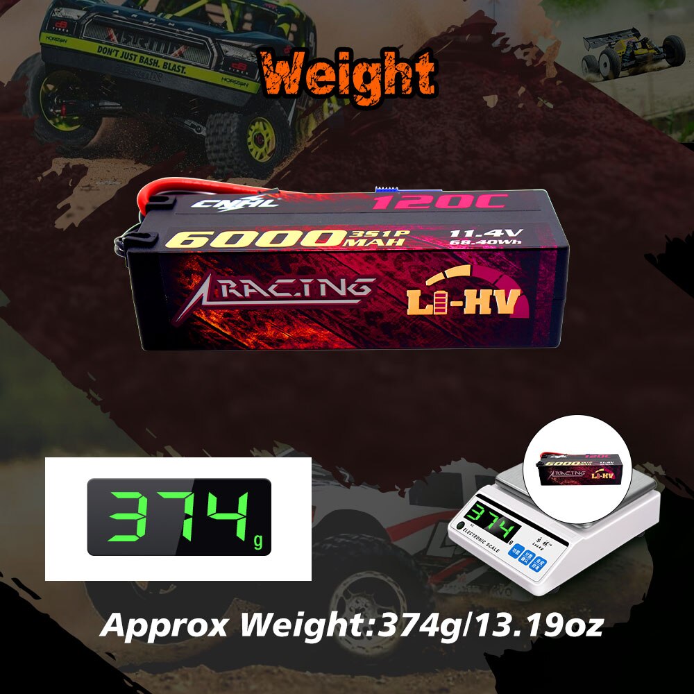 CNHL Lipo 3S 11.4V Battery 6000mAh 120C HV Hard Case With EC5 Plug For RC Car Boat Airplane Truck Tank Vehicle Truggy Buggy