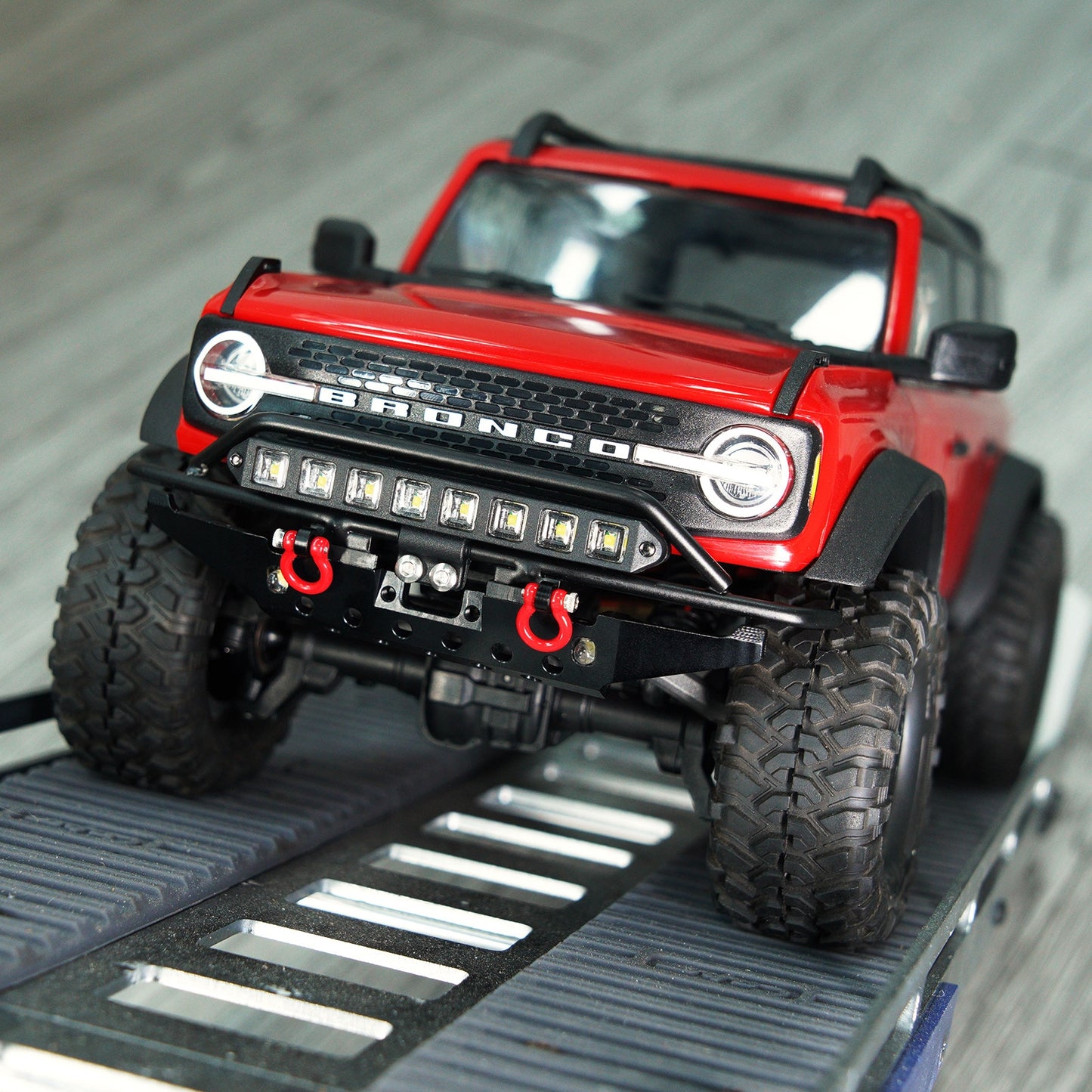 INJORA Metalen voor-achterbuisbumper voor 1/18 RC Crawler TRX4M Bronco Upgrade (4M-43)