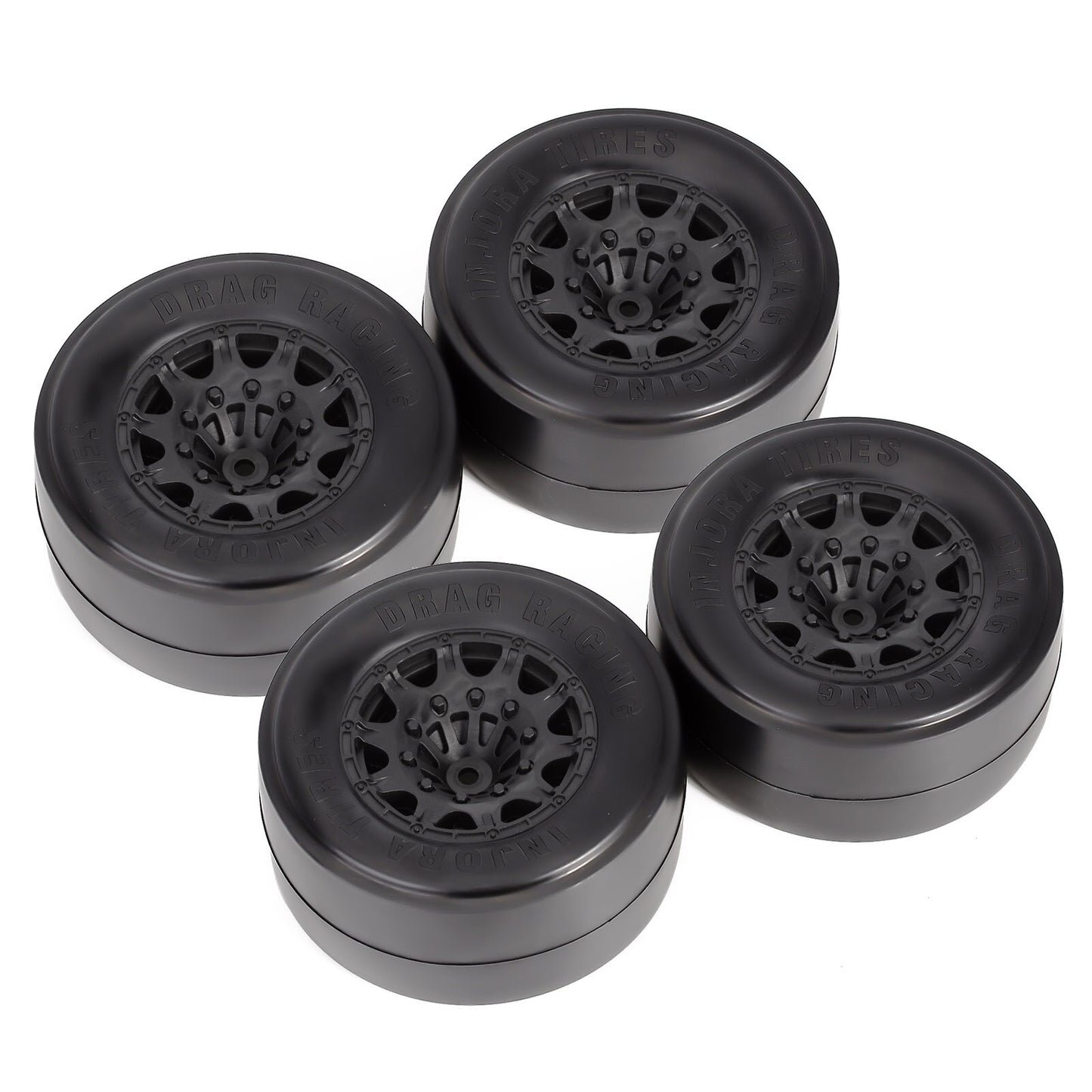 INJORA Rear 2.2"/3.0" Drag Racing Belted Wheel Tires 2PCS for 1/10 RC Truck Car Slash 2WD Losi 22S DR10