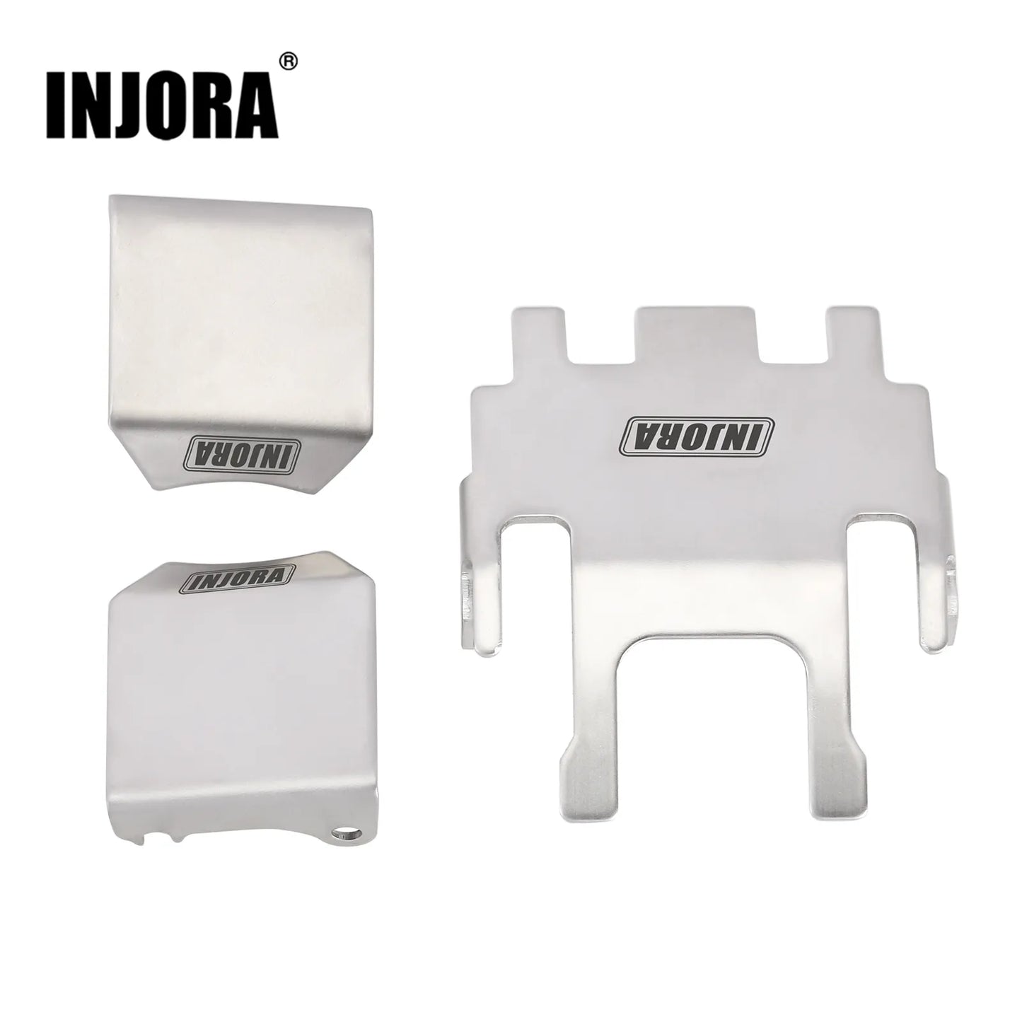 INJORA RVS Chassis Armor Skid Plate Asbeschermer voor 1/18 RC Crawler TRX4M Upgrade (4M-14)