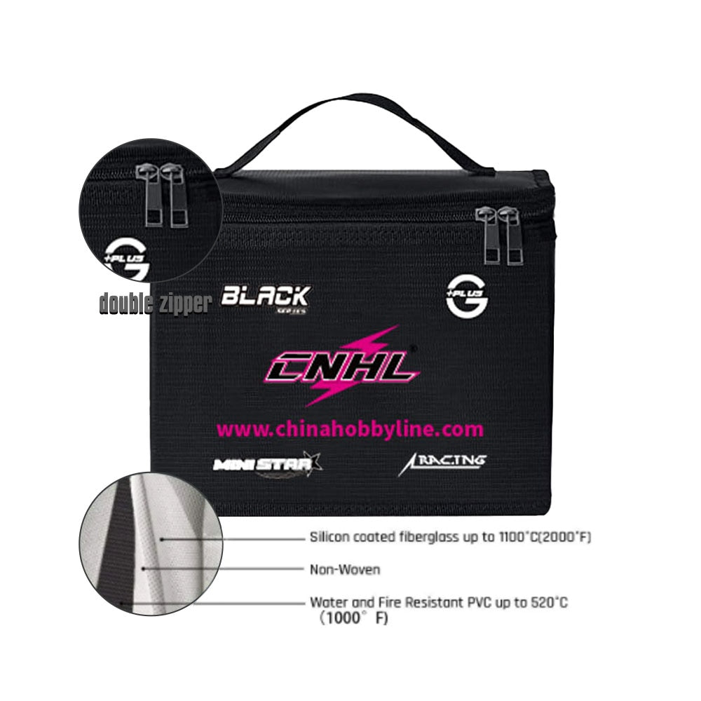 CNHL Lipo Safe Bag Fireproof Waterproof Explosion-Proof Portable Lipo Safety Large Capacity Guard for RC FPV Drone Car Battery