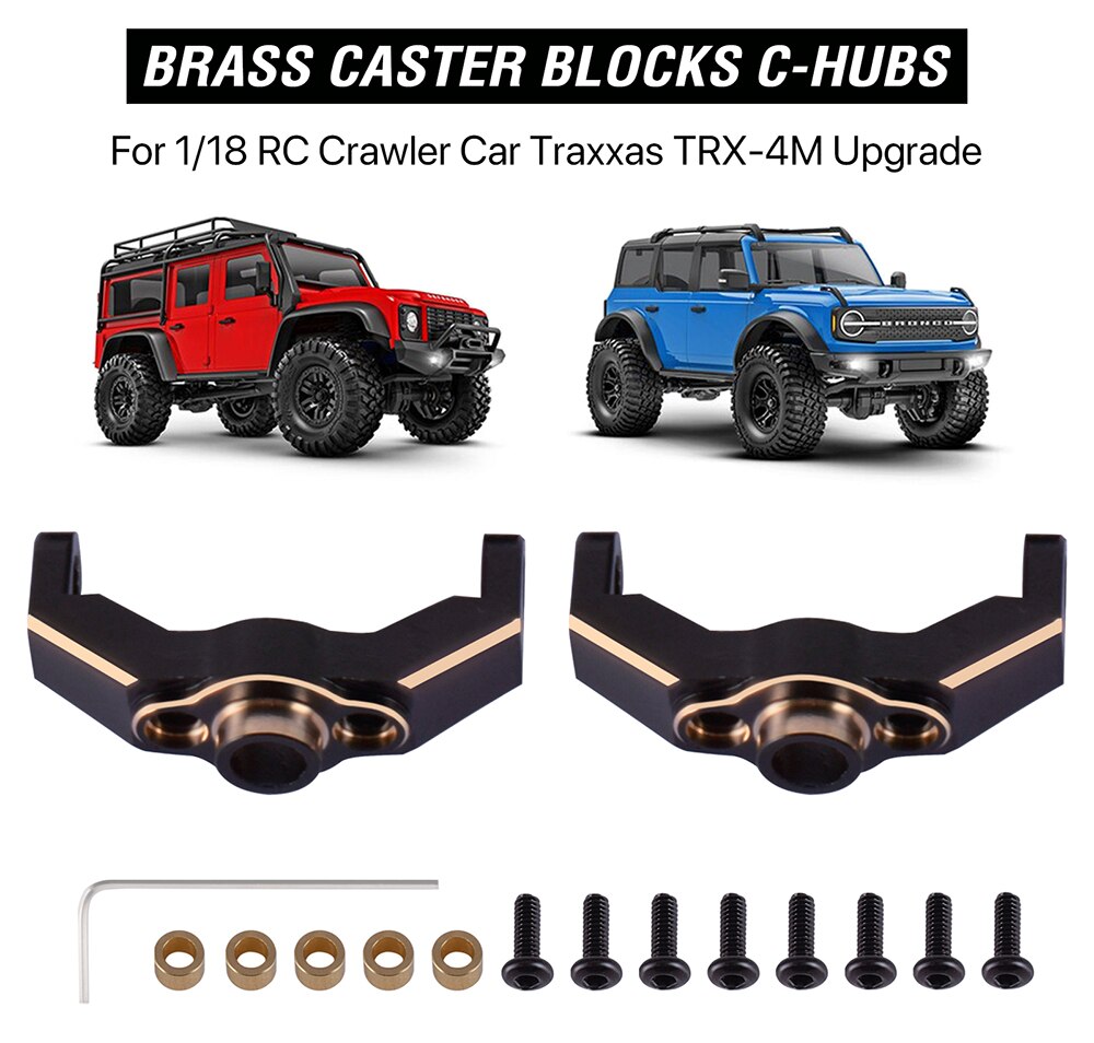 Messing Blokken C-hubs Caster Contragewicht voor Traxxas TRX-4M 1/18 Upgrades Onderdelen RC Crawler Accessoires Bronco Defender 2PCS 8g