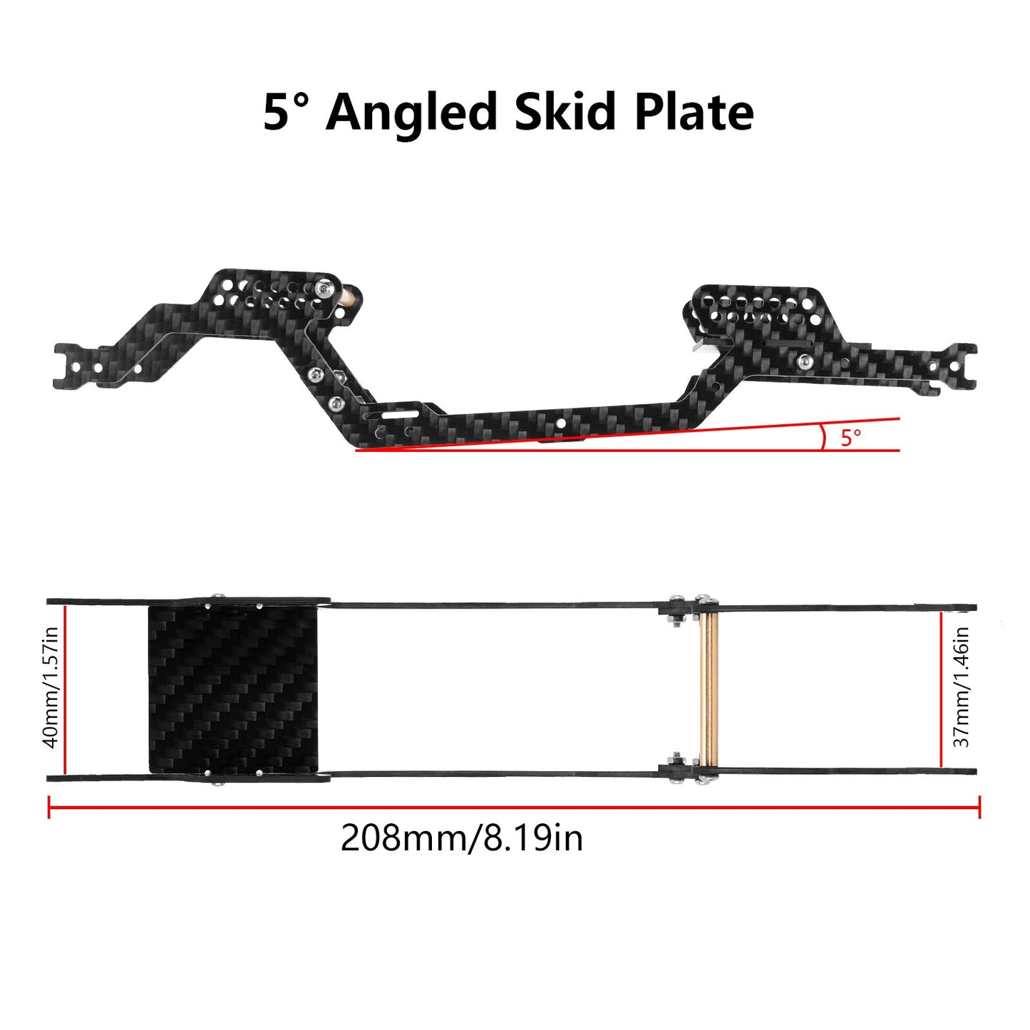 INJORA LCG Carbon Fiber Chassis Kit Frame Girder