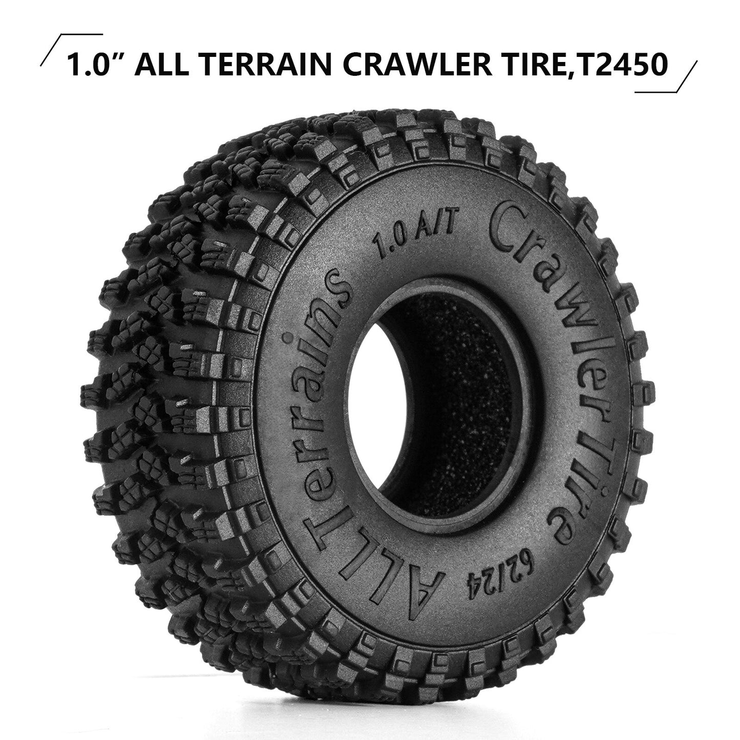 INJORA 62*24mm S4 All Terrain 1.0 Wheel Tires for 1/18 1/24 RC Crawler Car Axial SCX24 FCX24 Enduro24 AX24 (T2450)