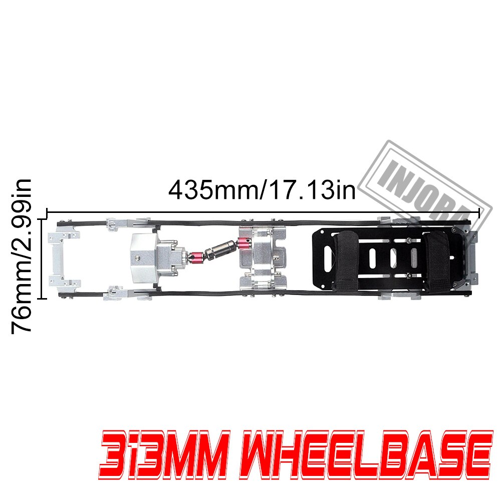 INJORA 313mm 12.3 "Interasse Prefixal Cambio Telaio In Metallo Telaio per 1/10 RC Crawler Auto Axial SCX10 e SCX10 II 90046