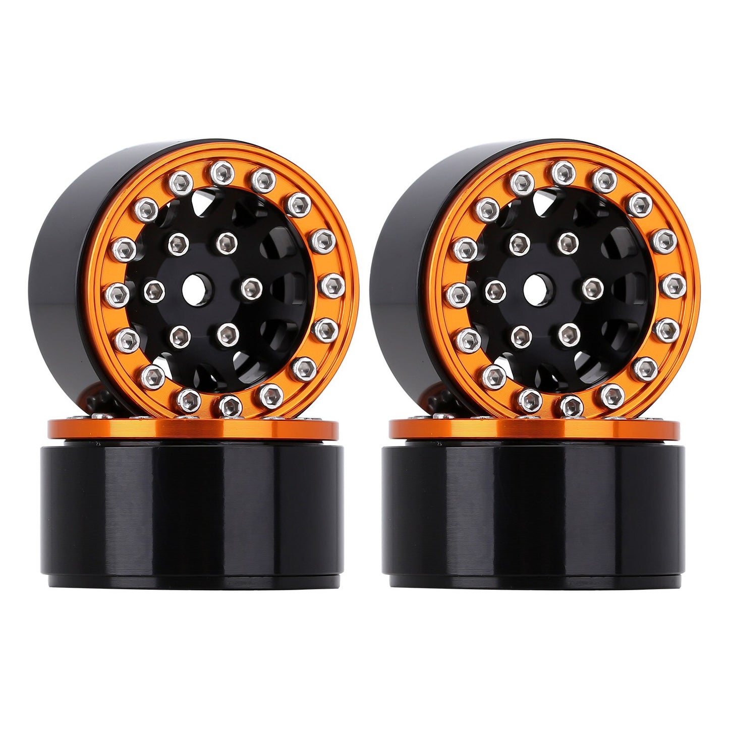 INJORA 4PCS CNC 1.0" Beadlock Wheel Rims for 1/24 RC Crawler Car Axial SCX24 AXI90081 AXI00001 AXI00002 FCX24 Enduro24 (W1049)