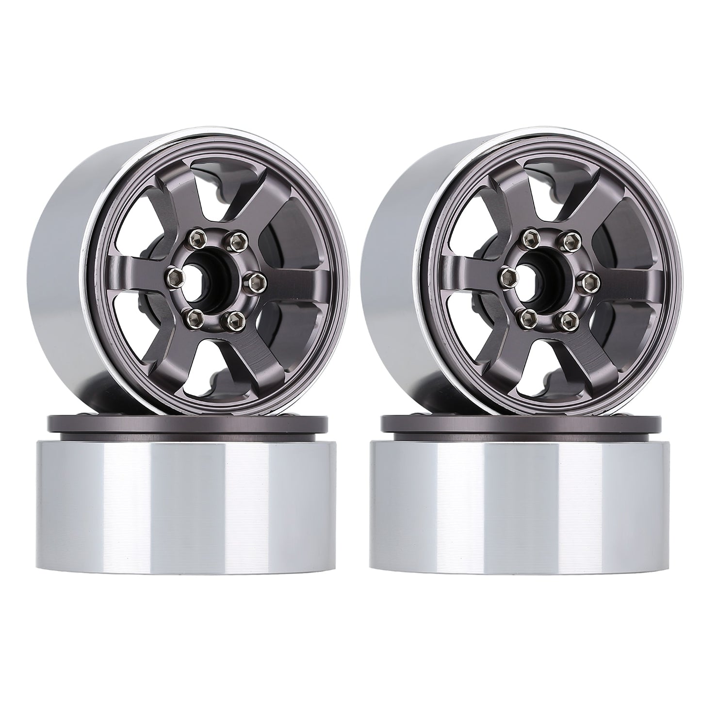 INJORA CNC Aluminum 1.9" Beadlock 6-Spokes Wheel Rim