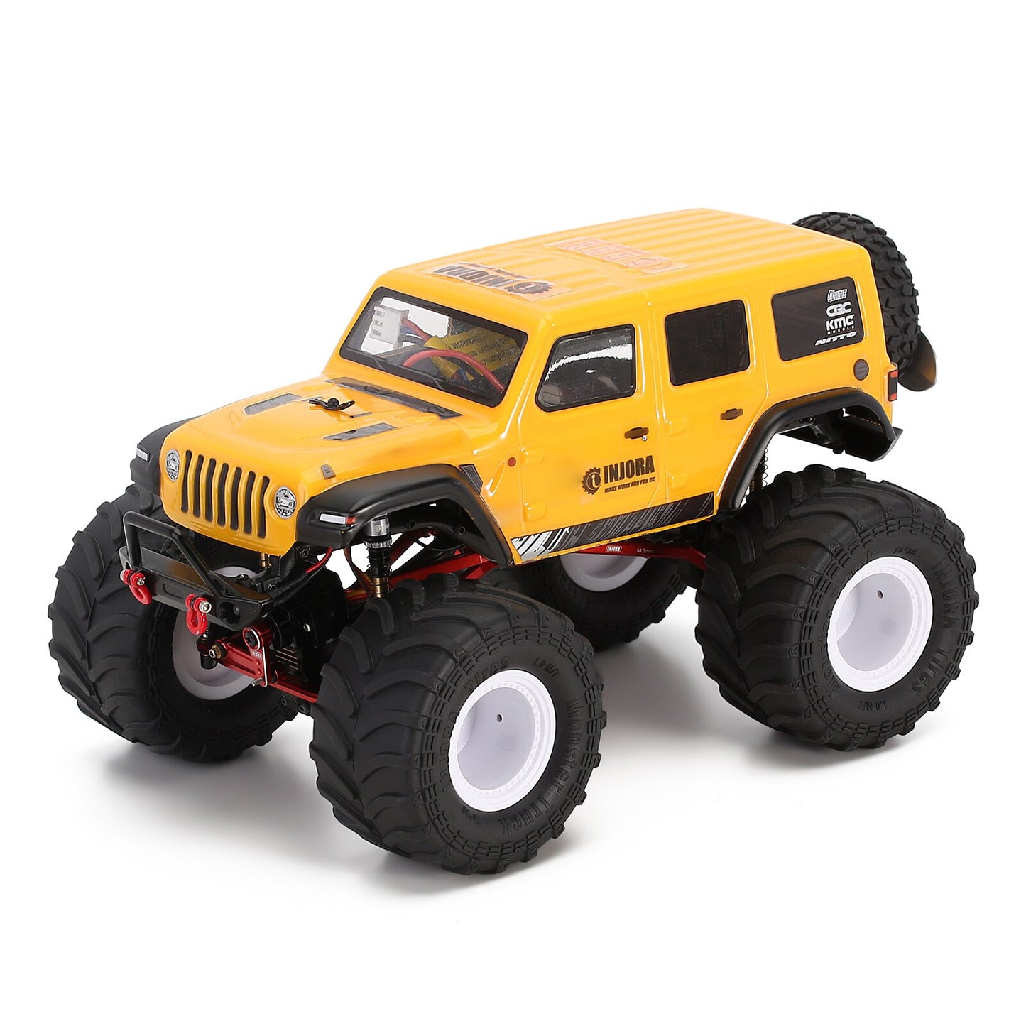 INJORA Monster Truck Cerchione Pneumatici Set 4 PZ 70*38mm per 1/24 RC Crawler Auto Axial SCX24 FMS FCX24 AX24 (MT1012)