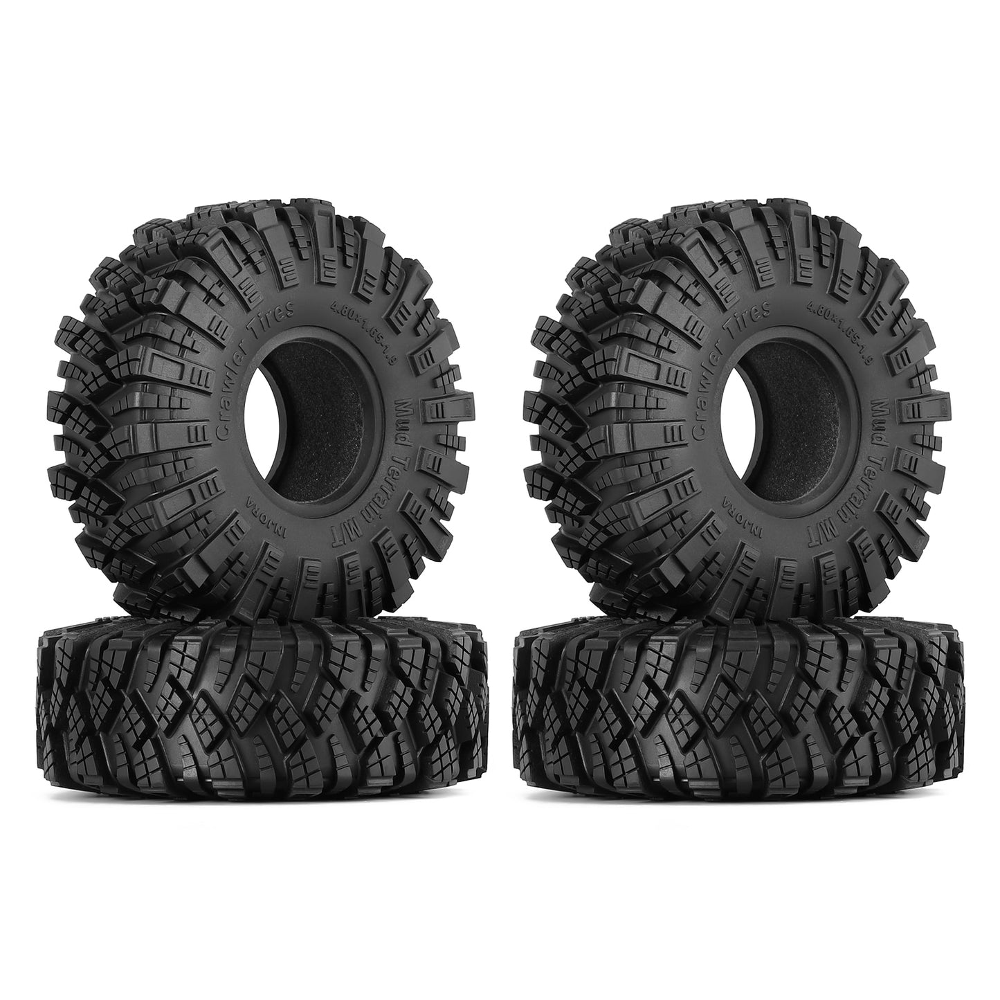 INJORA 122*42MM Modder Terrein 1.9 "Wiel Banden voor 1/10 RC Crawler Auto Axiale SCX10 Capra UTB18 TRX4 Redcat Gen8 VS4-10 (T1912)