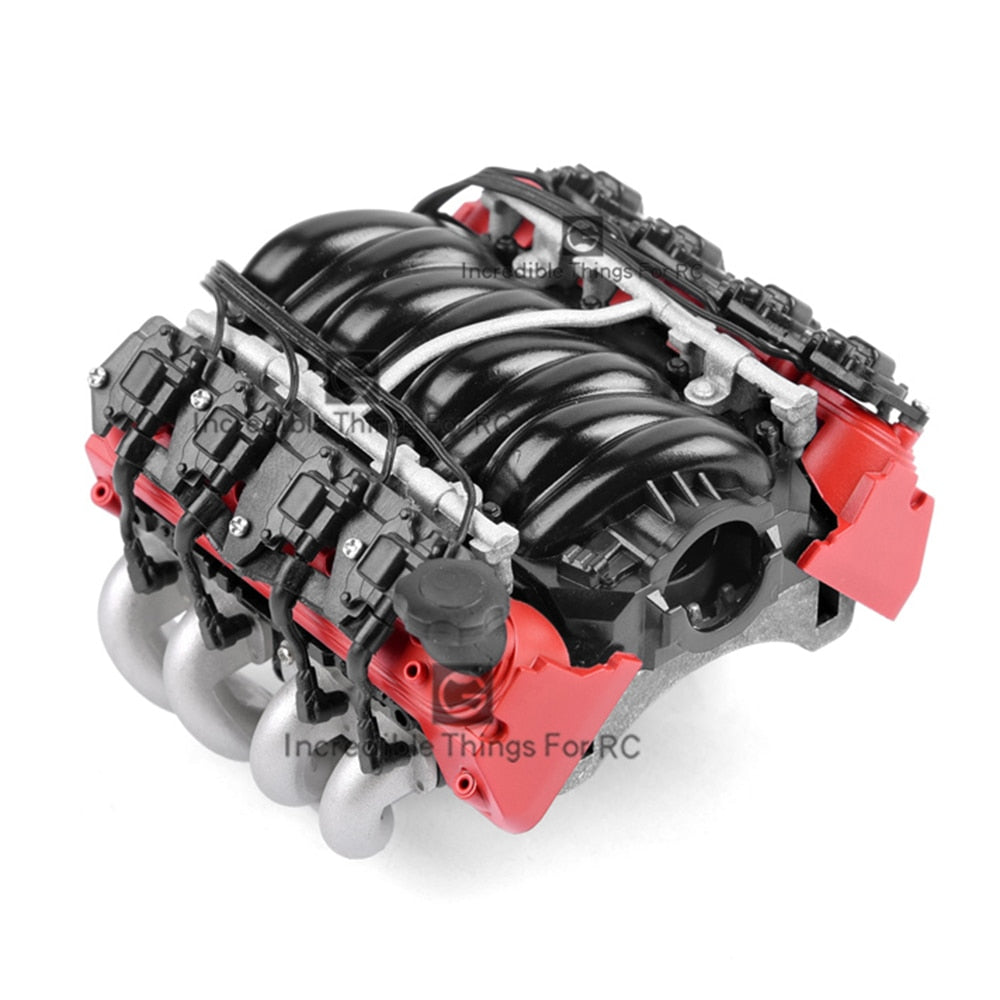 RC Auto LS7 V8 Simulare Motore Ventole di Raffreddamento Del Motore Kit Radiatore per 1/10 RC Crawler TRX4 TRX6 AXIAL SCX10 90046 VS4