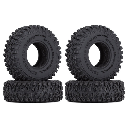 INJORA 4PCS 54*18mm Soft Rubber Extreme Mud Terrain 1.0" Wheel Tires for 1/24 RC Crawler Car Axial SCX24 AX90081 AX24 (T1003)