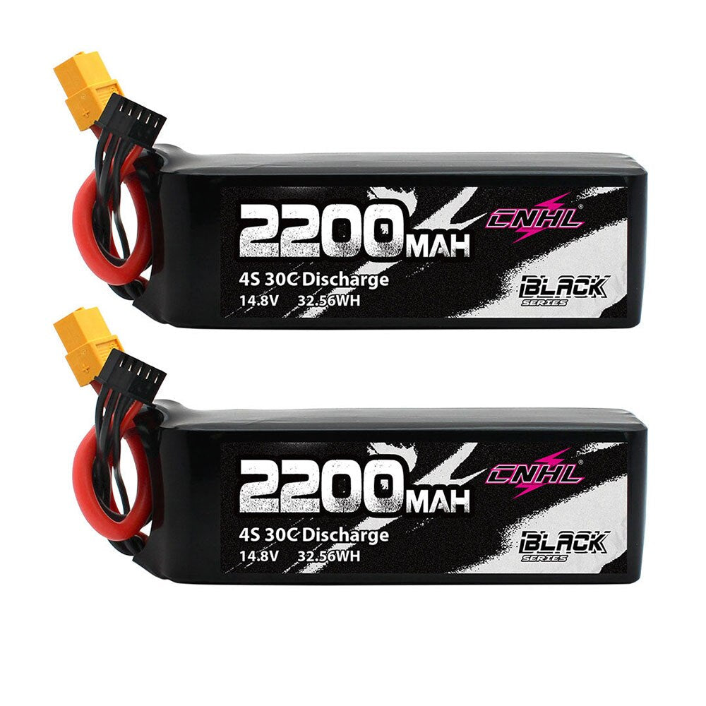 2pcs CNHL 4S 14.8V 2200mAh Lipo Battery 30C 40C 70C With XT60 T Dean Plug For RC Airplane Car FPV Helicopter Drone Quadcopter