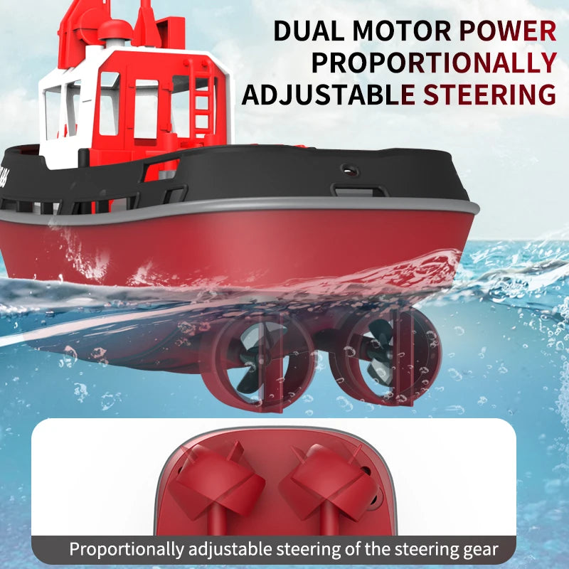 JIKEFUN 686 Rc Boat 2.4G 1/72 Remote Control Tugboat