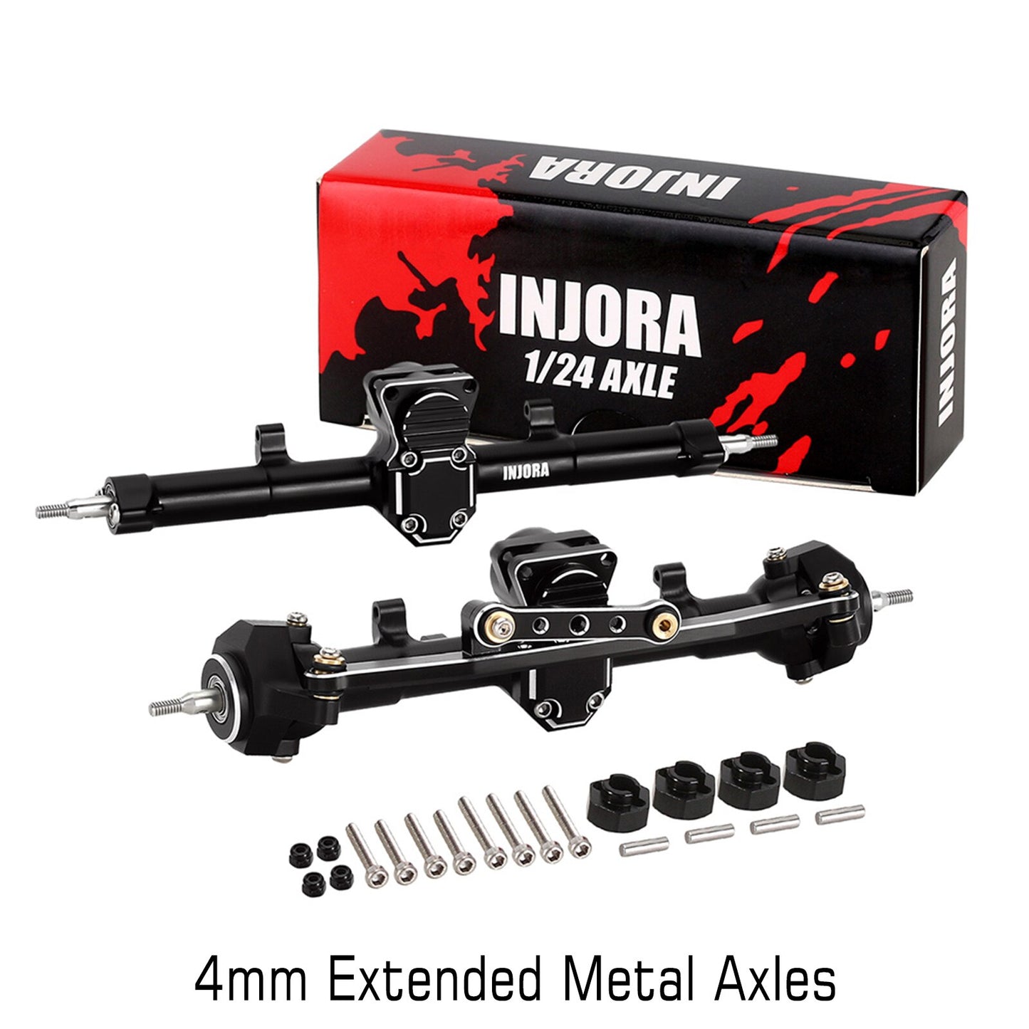 INJORA LCG Carbon Fiber Chassis Kit Frame Girder for 1/24 RC Crawler Axial SCX24 Deadbolt JLU C10 Bronco Upgrade Part