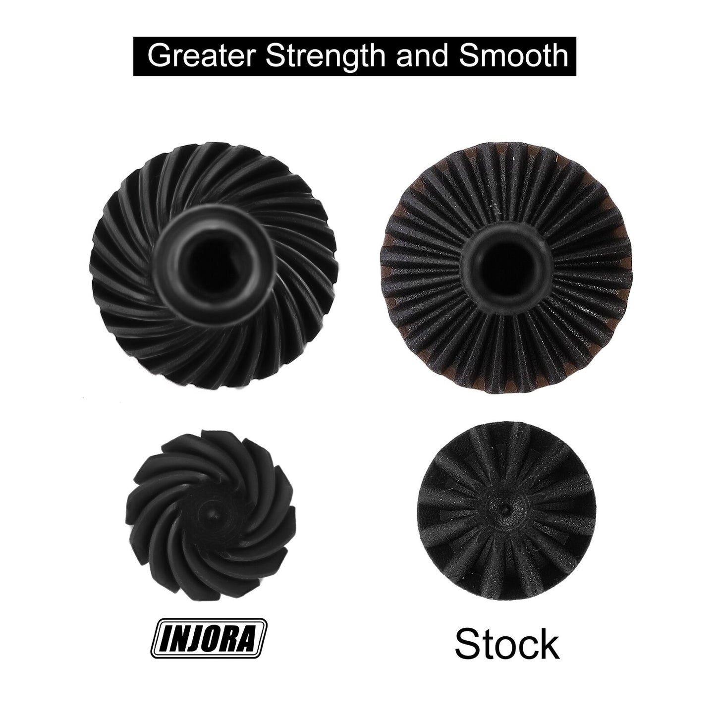 INJORA Steel Alloy Overdrive Underdrive Helical Axle Gear Set for 1/18 RC Crawler Car TRX4M Upgrade (4M-10 4M-34)