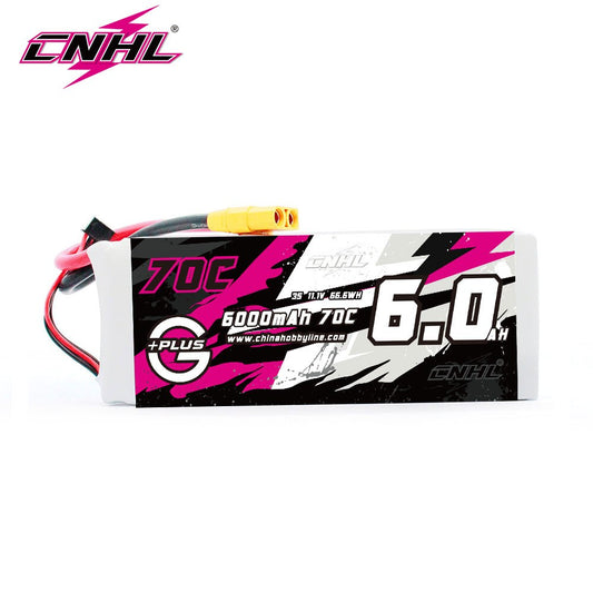 CNHL Lipo 3S 11.1V Battery 6000mAh 70C G+PLUS With XT90 Plug For RC Car Airplane Helicopter Jet Edf Speedrun Truck Buggy Truggy