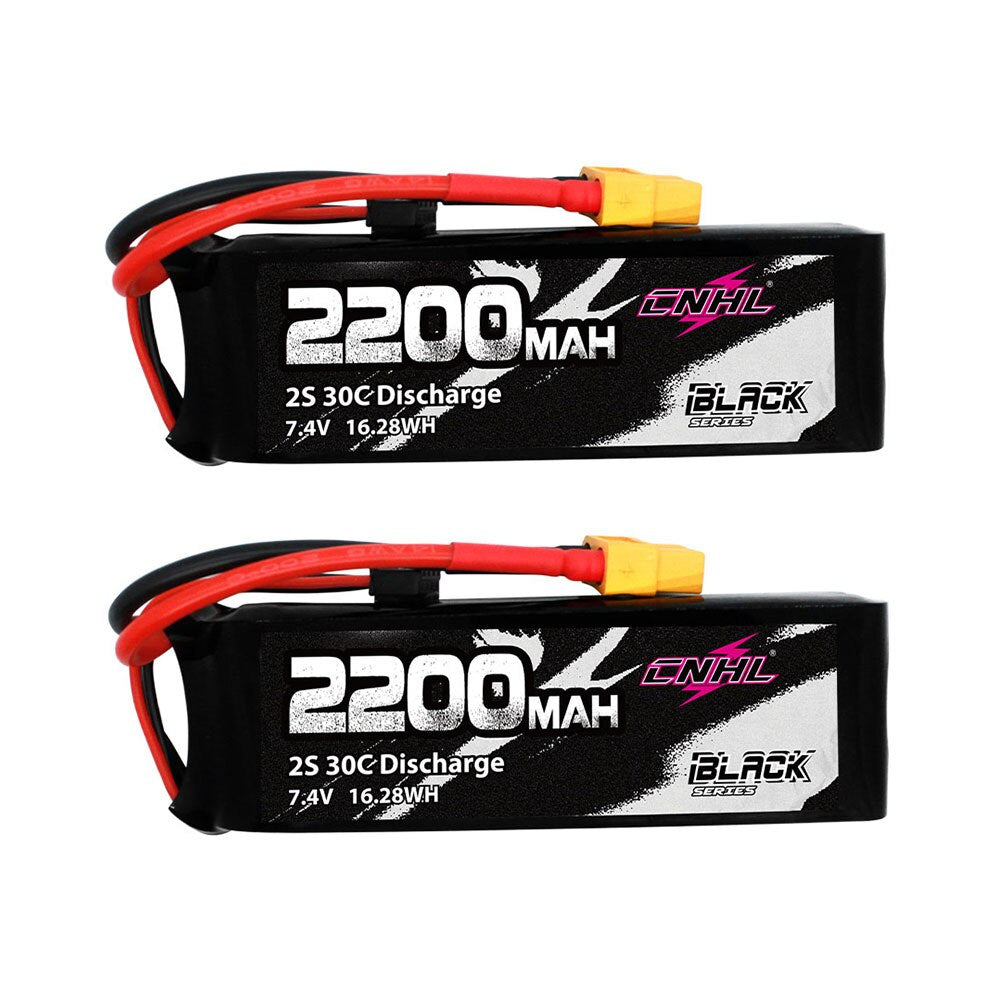 2pcs CNHL 2S 7.4V Lipo Battery 2200mAh 30C 40C 70C With T Deans XT60 Plug for FPV Quadcopter Drone Airplane Helicopter Car Hobby