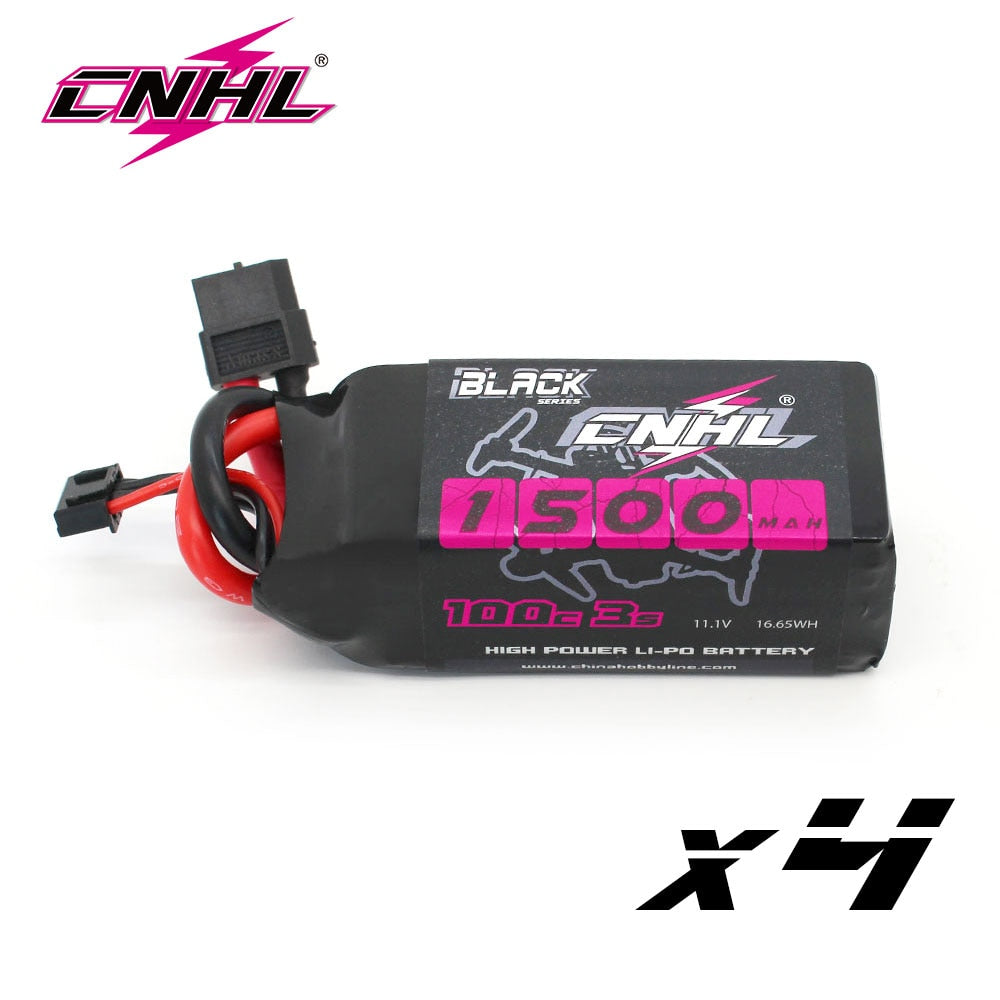 4pcs CNHL 3S 11.1V Lipo Battery 1100mAh 1300mAh 1500mAh 100C With XT60 Plug for FPV Airplane Helicopter Drone Quadcopter