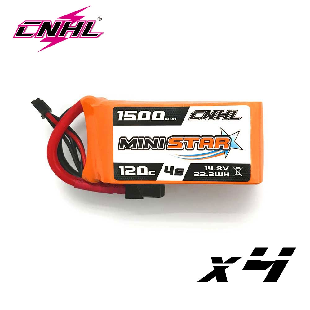 4PCS CNHL 4S 14.8V Lipo Battery 1300mAh 1500mAh 1800mAh 120C MiniStar With XT60 Plug For RC FPV Boat Quadcopter Airplane Drone