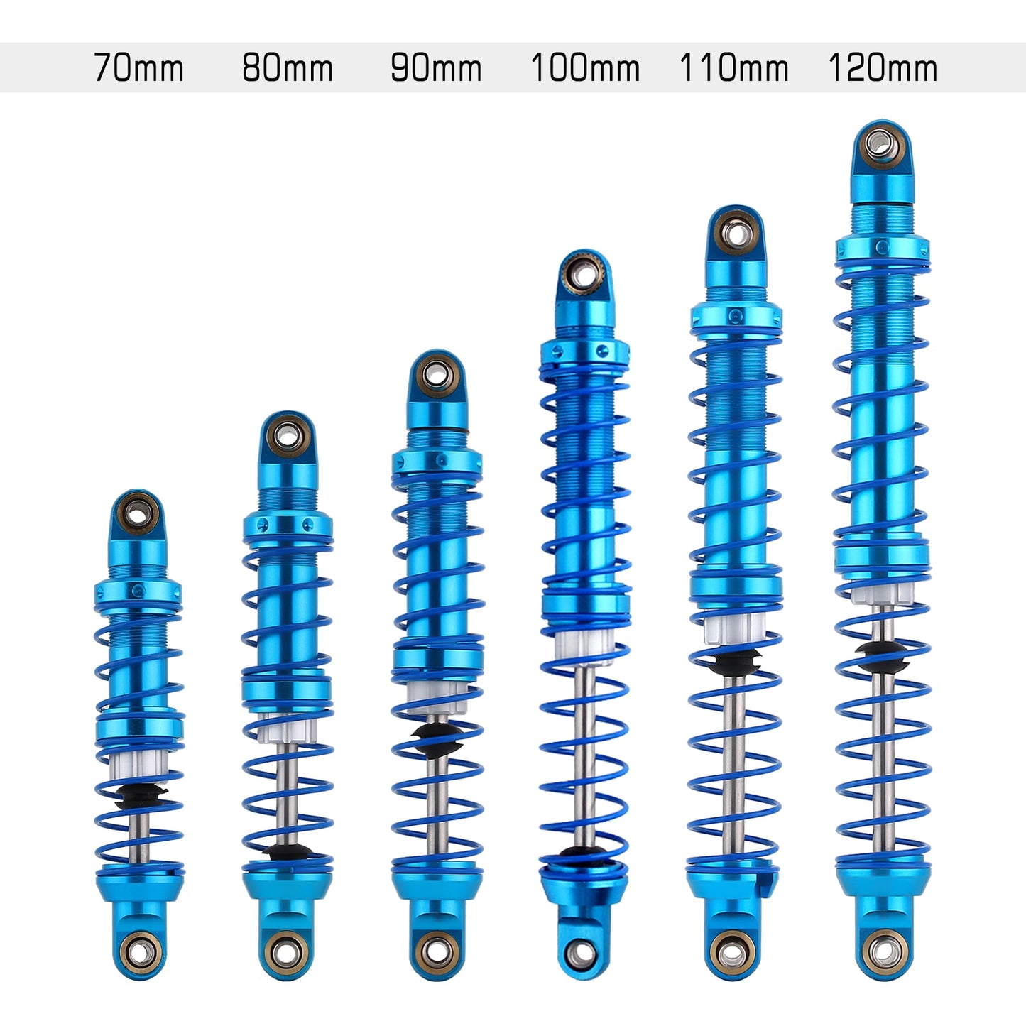 INJORA Metal Shock Absorbers 80 90 100 110 120mm Oil Damper for 1/10 RC Car Truck Crawler Axial SCX10 TRX4 Redcat Gen8