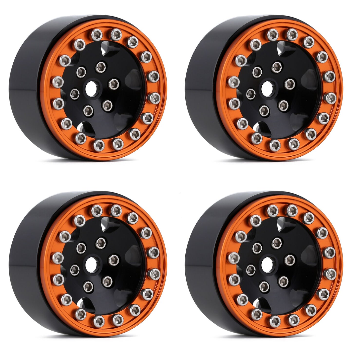 INJORA 4PCS CNC Aluminum 1.0" Beadlock Wheel Rim for 1/24 RC Crawler Car Axial SCX24 FCX24 Enduro24 AX24 (W1026)