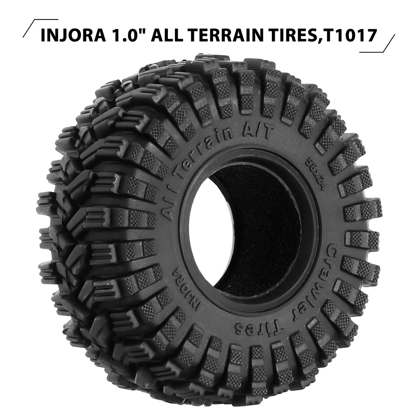 INJORA 58*24mm All Terrain Super Soft Sticky 1.0 Pneumatici per ruote per 1/18 1/24 RC Crawler SCX24 AX24 TRX4M (T1017)