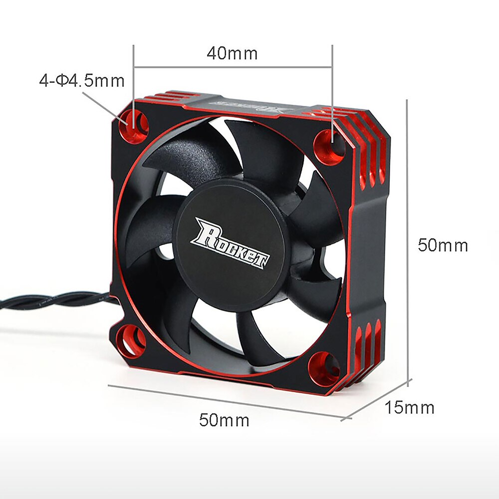 2PCS SURPASS HOBBY Rocket RC Motor Fun 50mm Metal Cooling Fan 8.5V/10000RPM Heat Dissipation for 1/8 1/5 1/6 RC Car Truck