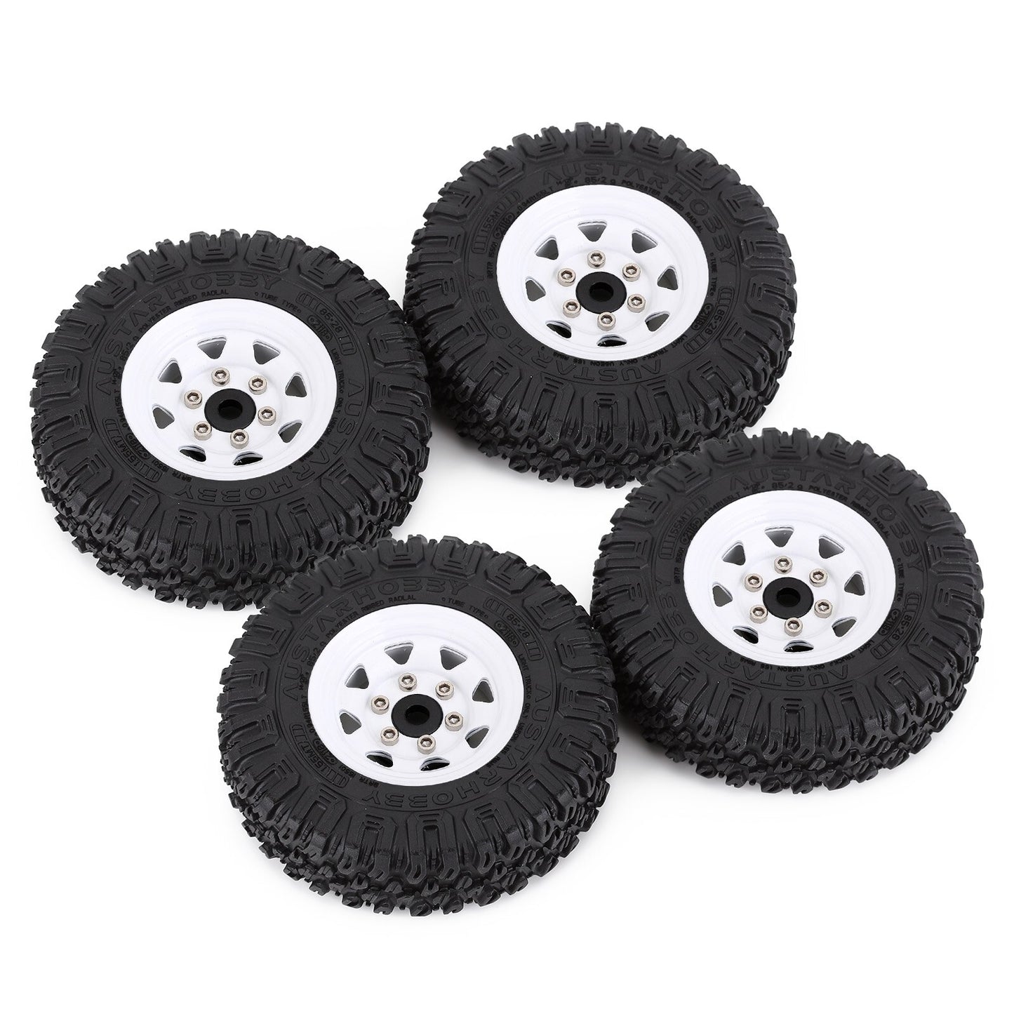 INJORA 85*28MM 1.55" Beadlock Wheel Rim Tire Set