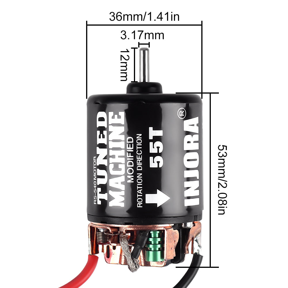 INJORA RC Auto 35/45/55T Brushed Motor Waterdicht ESC Speed ​​Controller voor 1:10 RC Crawler SCX10 AXI03007 90046 TRX4 D90