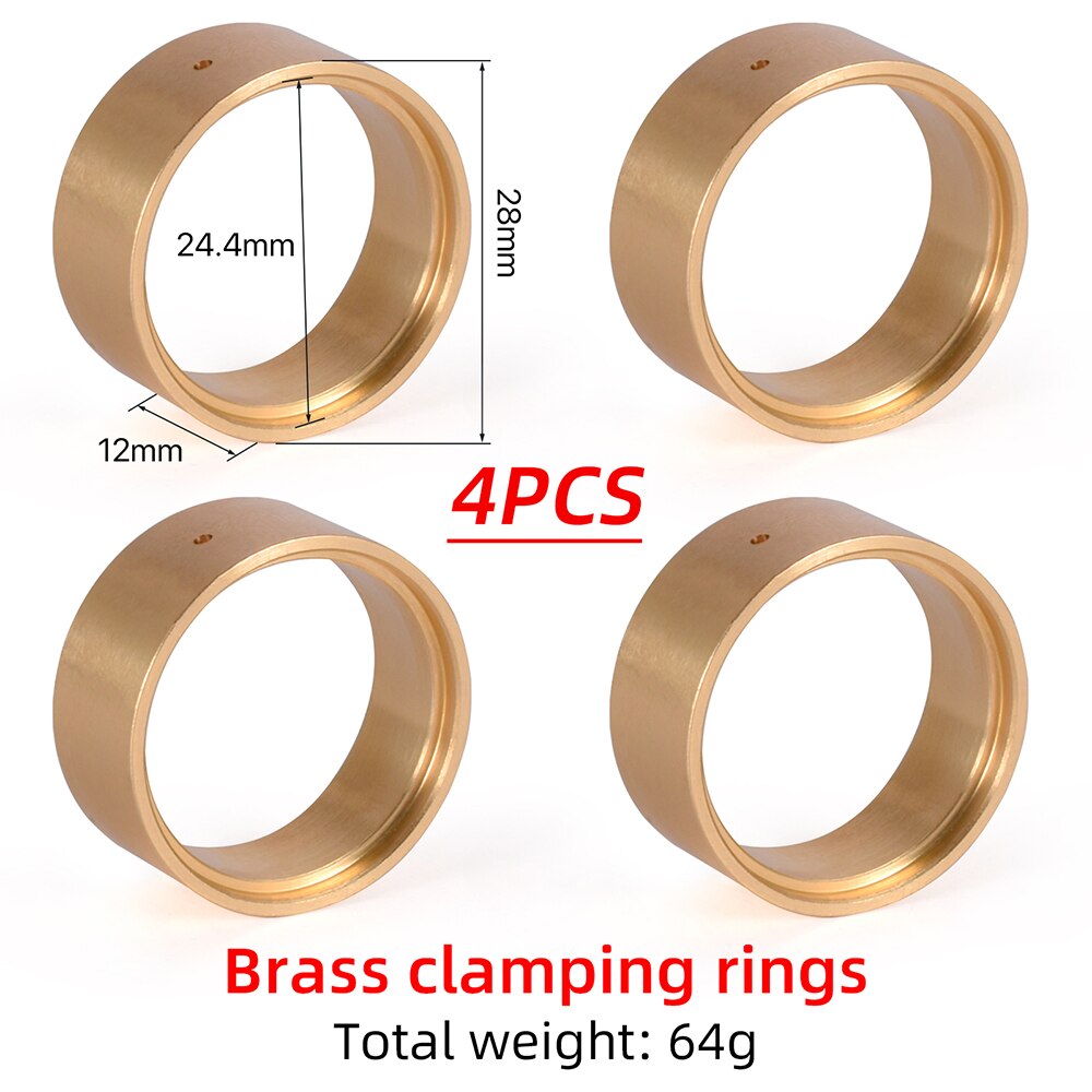 4PCS Brass 1.0 Beadlock Ring Internal Clamp Ring Fits for 1/18 TRX4-M 1/24 SCX24 RC Crawler Bronco Upgrade Parts 16g/PCS