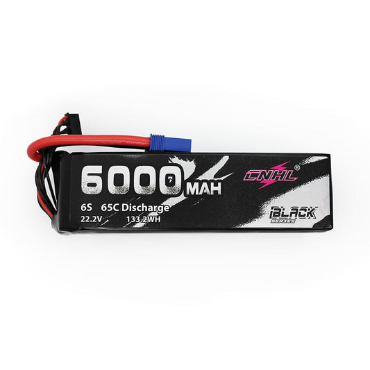 CNHL 6S 22.2V Lipo Battery 6000mAh 65C Black Series With EC5 Plug For Airplane Helicopter Vehicles Car Boat Truggy Buggy