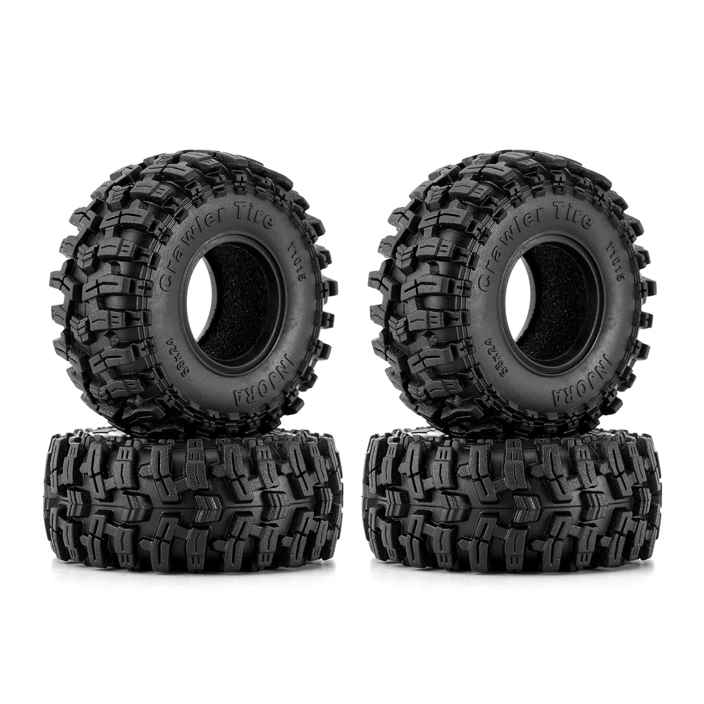 INJORA 58*24mm Swamp Stomper 1.0" Wheel Tires for 1/24 1/18 RC Crawler Car SCX24 AX24 TRX4M FCX24 (T1015)