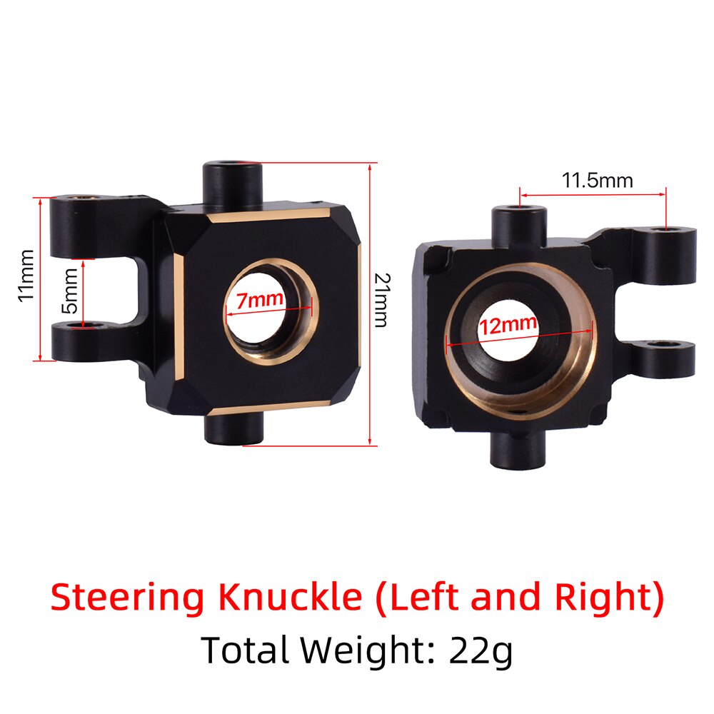 TRX4M Upgrades Messing Stuur Link Knuckle Alex Diff Cover Caster Blokken voor Traxxas TRX-4M 1/18 RC Crawler Defender