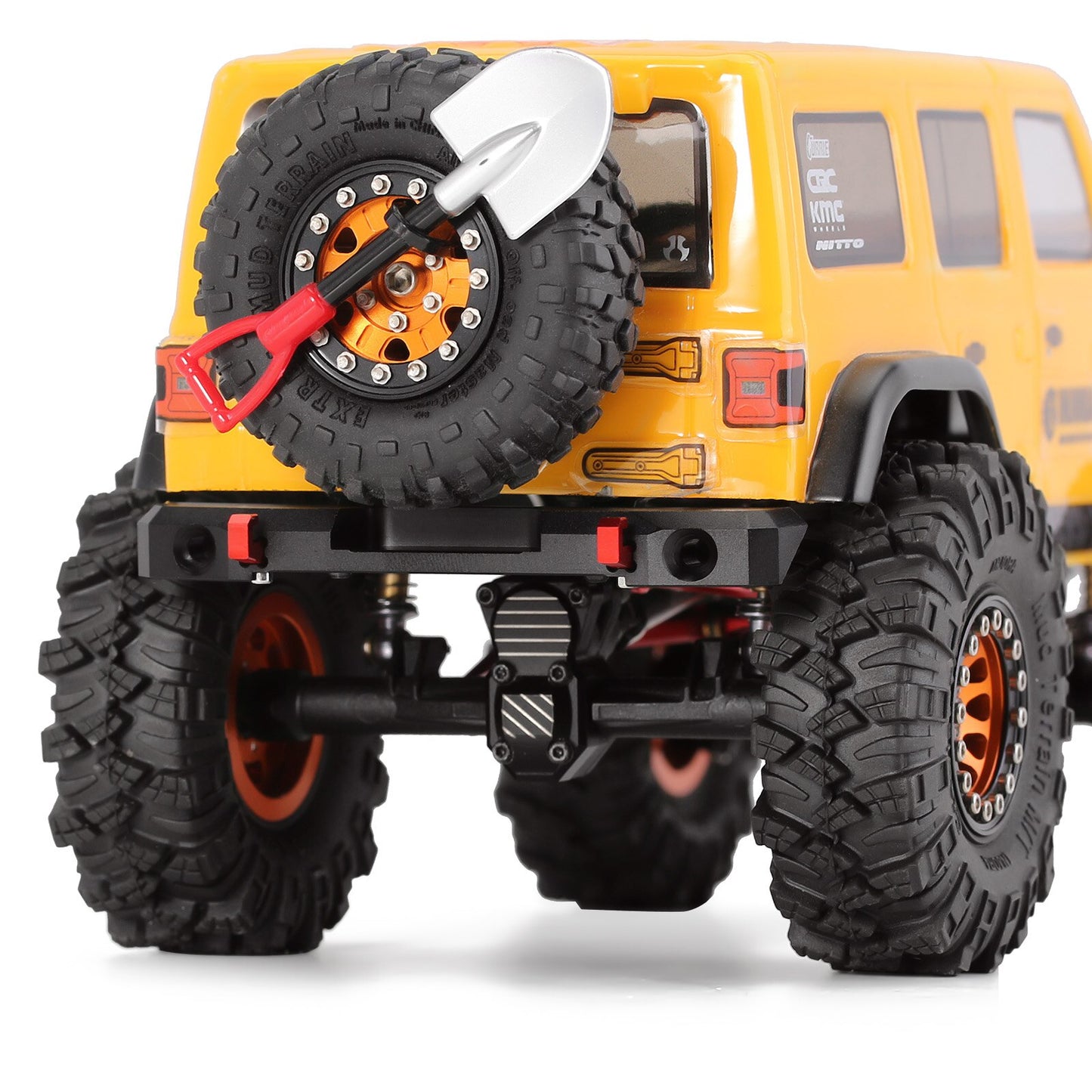 INJORA Paraurti posteriore in alluminio CNC con luci per parti di aggiornamento JLU Crawler Axial SCX24 Jeep Wrangler JLU 1/24