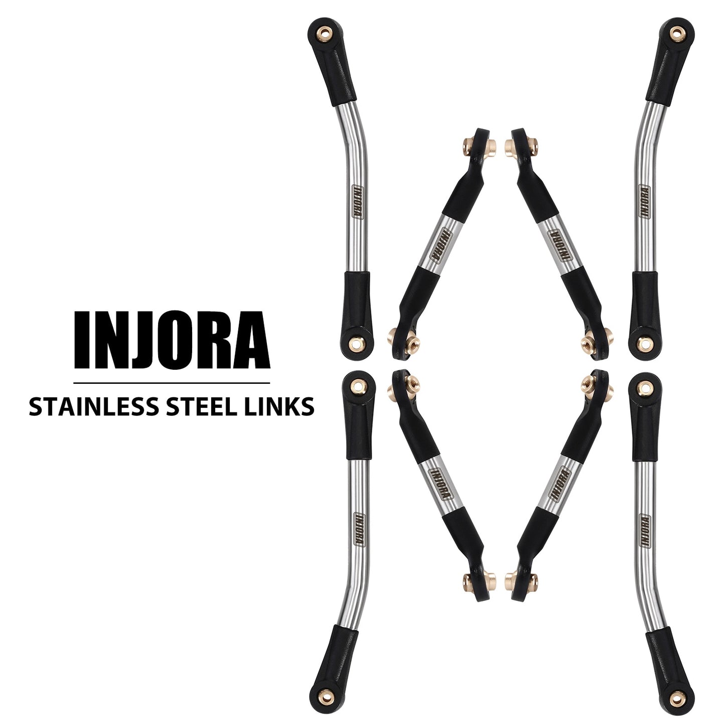 INJORA Stainless Steel High Clearance Chassis 4 Links Set For 1/24 RC Crawler AX24 XC-1 Upgrade