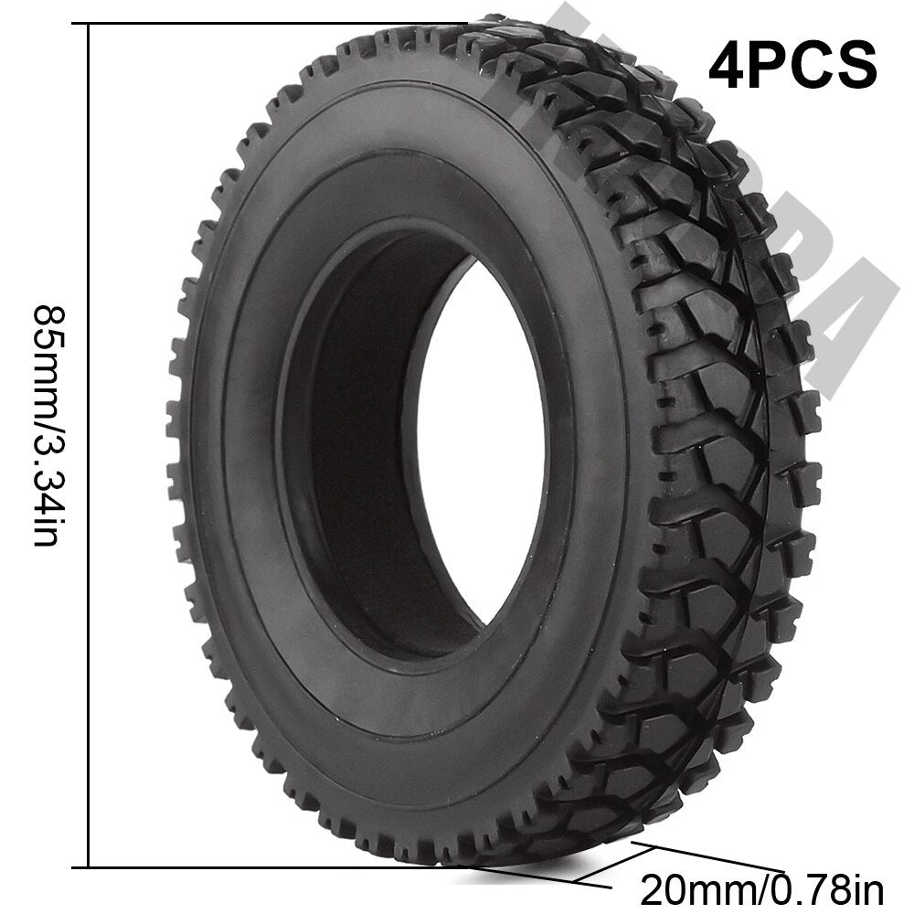 INJORA 4Pcs Rubber Tyres Wheel Tires With Sponge for 1:14 Tamiya Tractor RC Car Truck